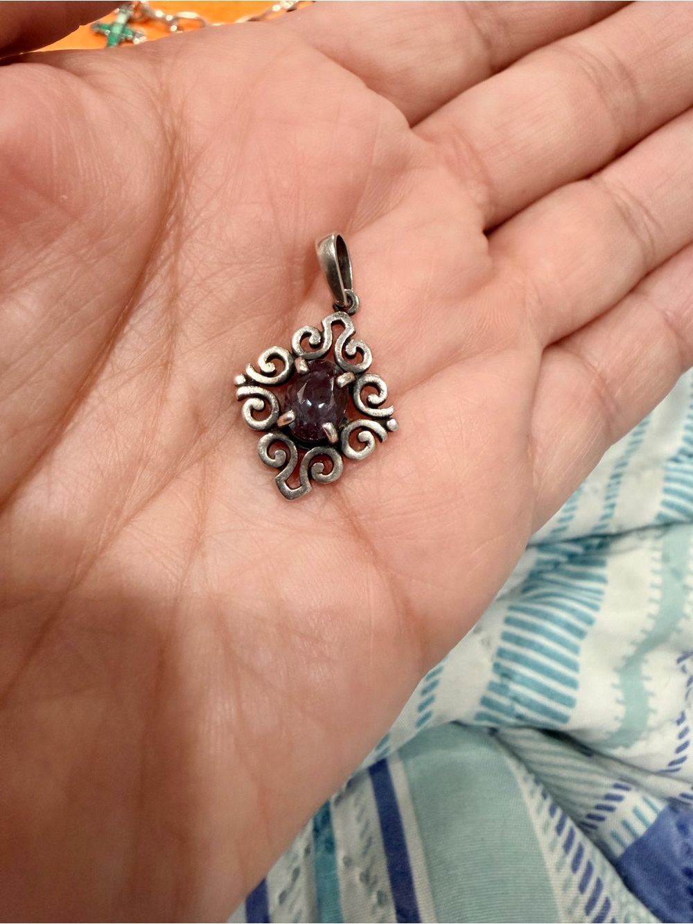 James Avery Spanish lace pendant 9.25 , retired amethyst color